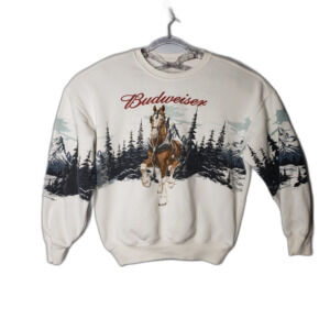 Budweiser Clydesdale Horse Sweatshirt Hybrid Apparel Womens Size XS